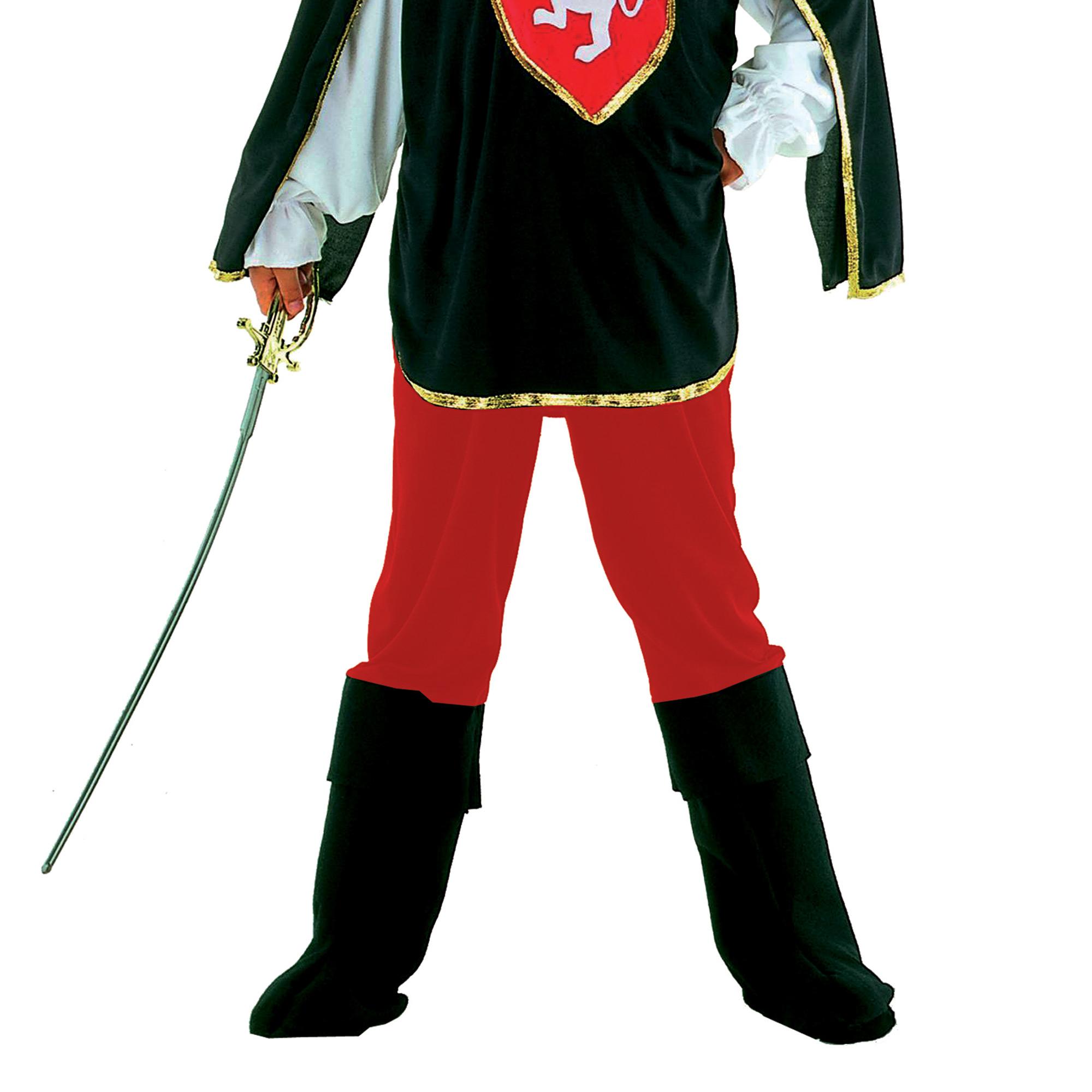 Costume Carnevale Re Artã¹ Guerriero Cavaliere Medievale Nero Rosso Bambino