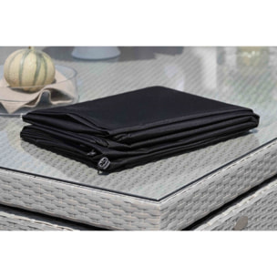 HOUSSE - Housse de protection pour table de jardin 8 places en polyester noir