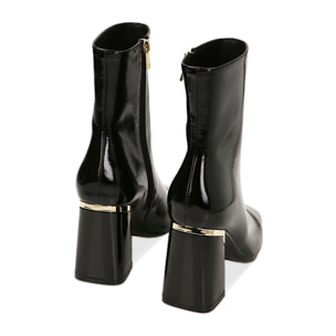 Stivaletti neri in naplak, tacco 9 cm
