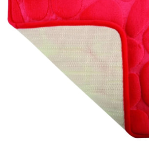 Tapis de bain Microfibre PEBBLE 40x60cm Rouge MSV