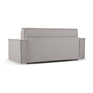 Canapé convertible "Olympe" 4 places en tissu structurel marron clair