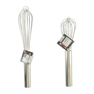 Lot de 2 fouets de cuisine ou de pâtisserie en inox 25 cm et 30 cm FM Professional Pâtisserie