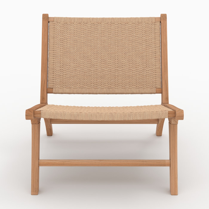 Fauteuil Kilka en teck et cordage en loom