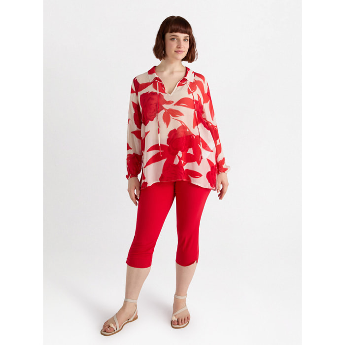 Fiorella Rubino - Pantalones capri con aberturas en la parte inferior - Rojo