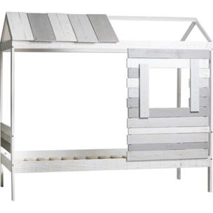 Lit cabane enfant rustique en bois - SUE
