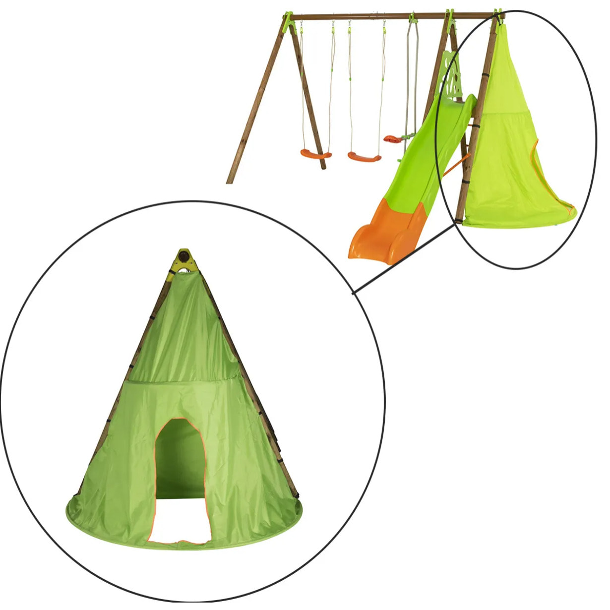 Tipi pour portique bois 2,3 m - 2,5 m