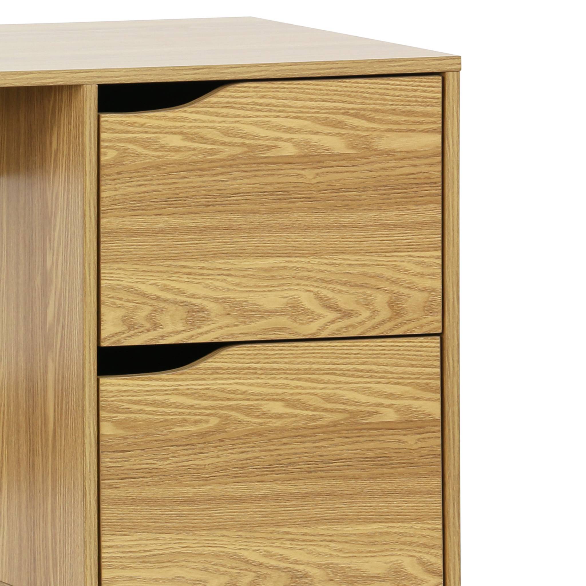 Bureau à 2 tiroirs effet frêne