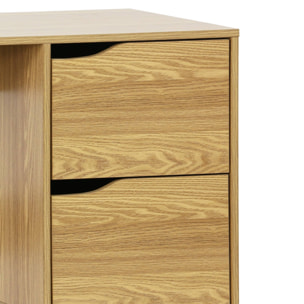 Bureau à 2 tiroirs effet frêne