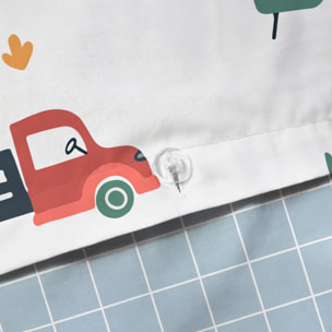 Parure de lit imprimée 100% coton, TOUR À LA FERME