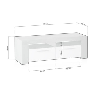 Mueble TV Dara Blanco Artik (Blanco Mate) - Gris Cemento