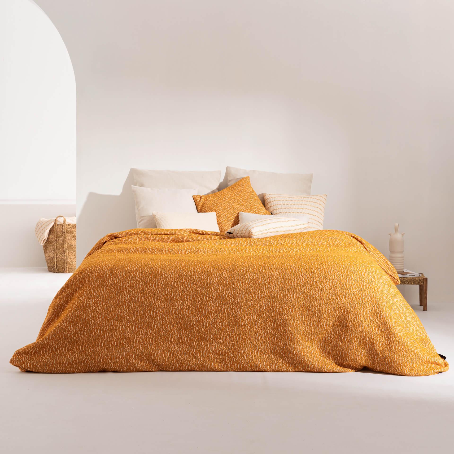 Housse de couette jacquard Benisa Ocre