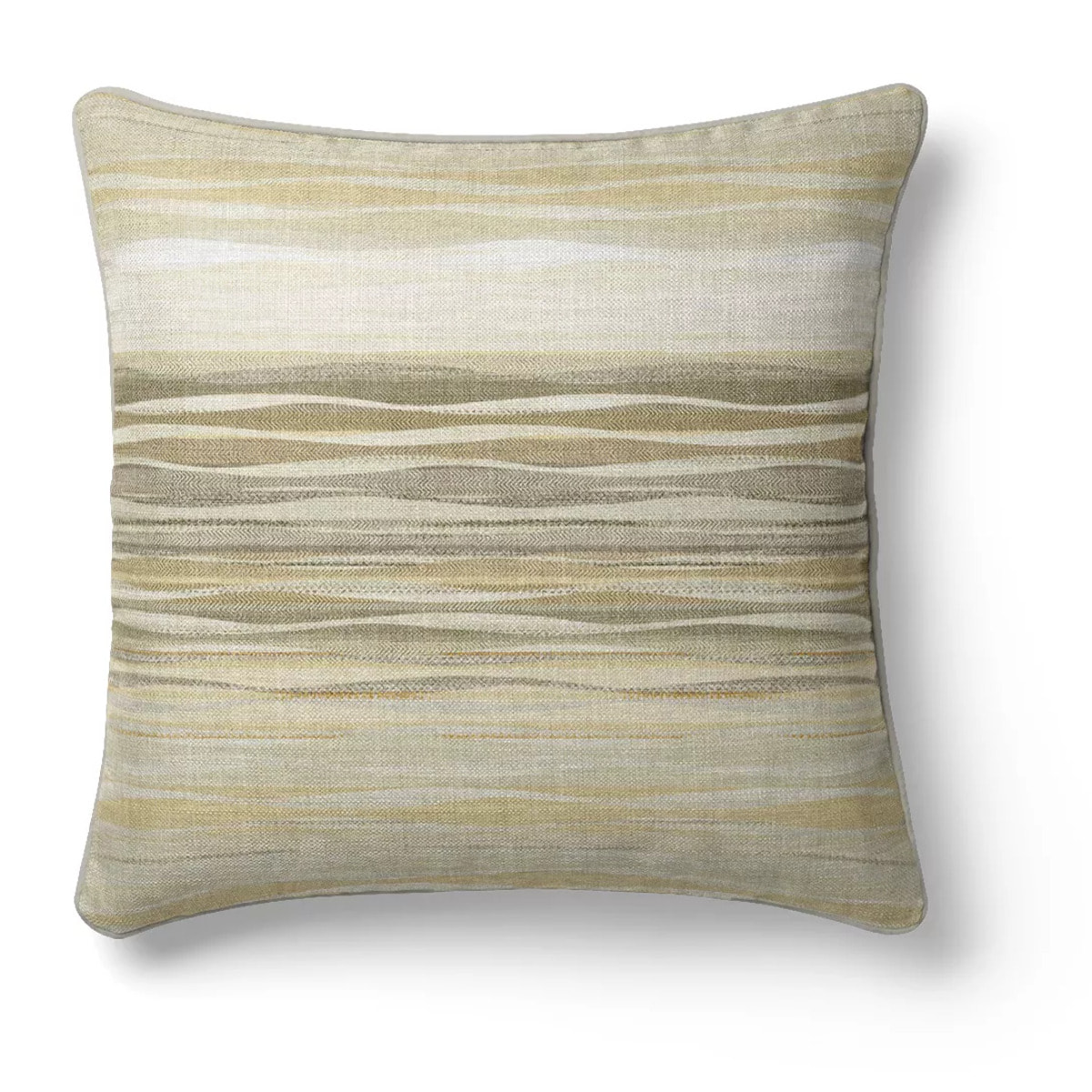 Housse de coussin satin de coton 115 g/m² imprimé jaune ecru Strates limoni