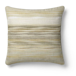 Housse de coussin satin de coton 115 g/m² imprimé jaune ecru Strates limoni