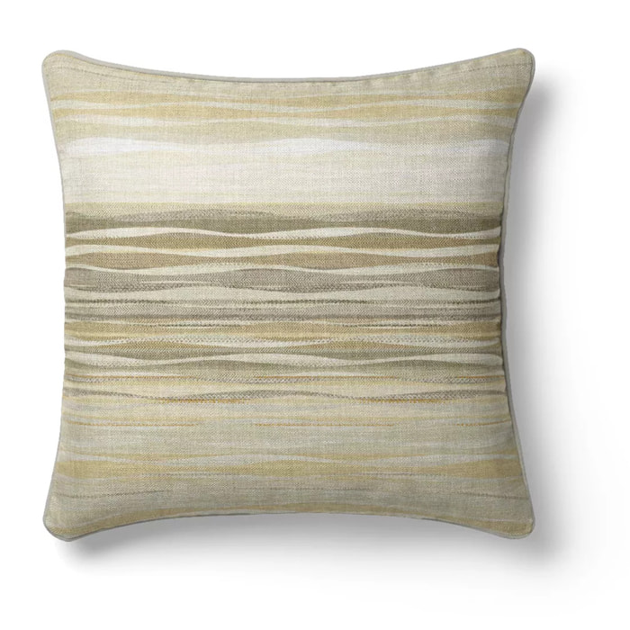 Housse de coussin satin de coton 115 g/m² imprimé jaune ecru Strates limoni