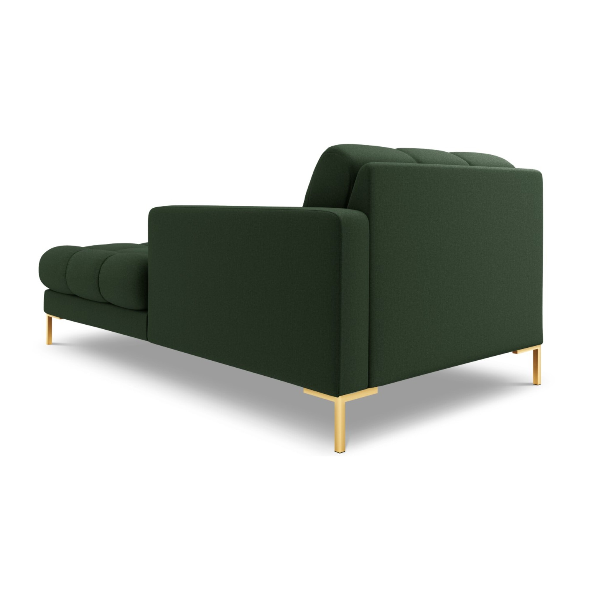 Méridienne droite "Bali" en tissu structurel vert foncé