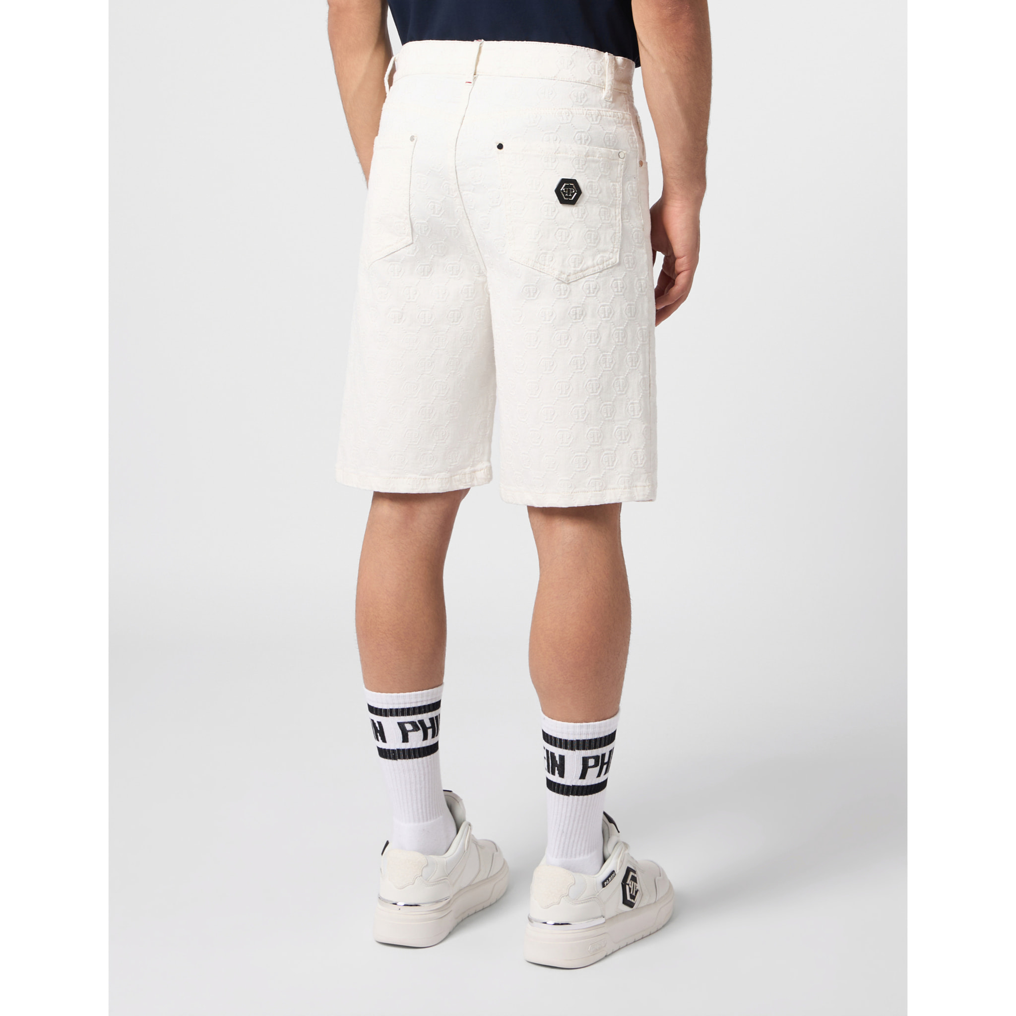 PHILIPP PLEIN Formentera Fit Shorts Embroidery Monogram