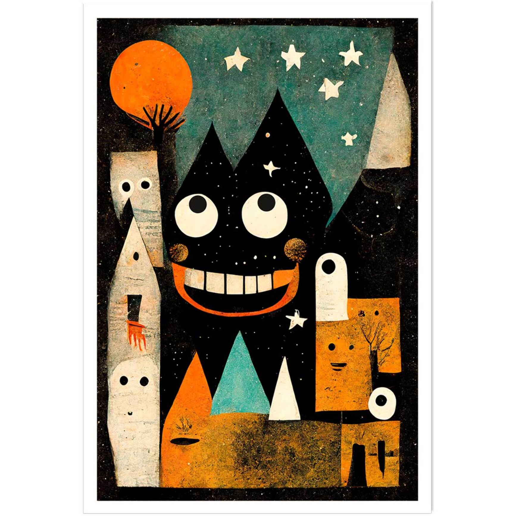 Affiche enfant ville des monstres  Affiche seule