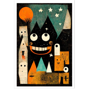 Affiche enfant ville des monstres  Affiche seule