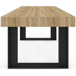 Table à manger Brixton bois et noir 160cm
