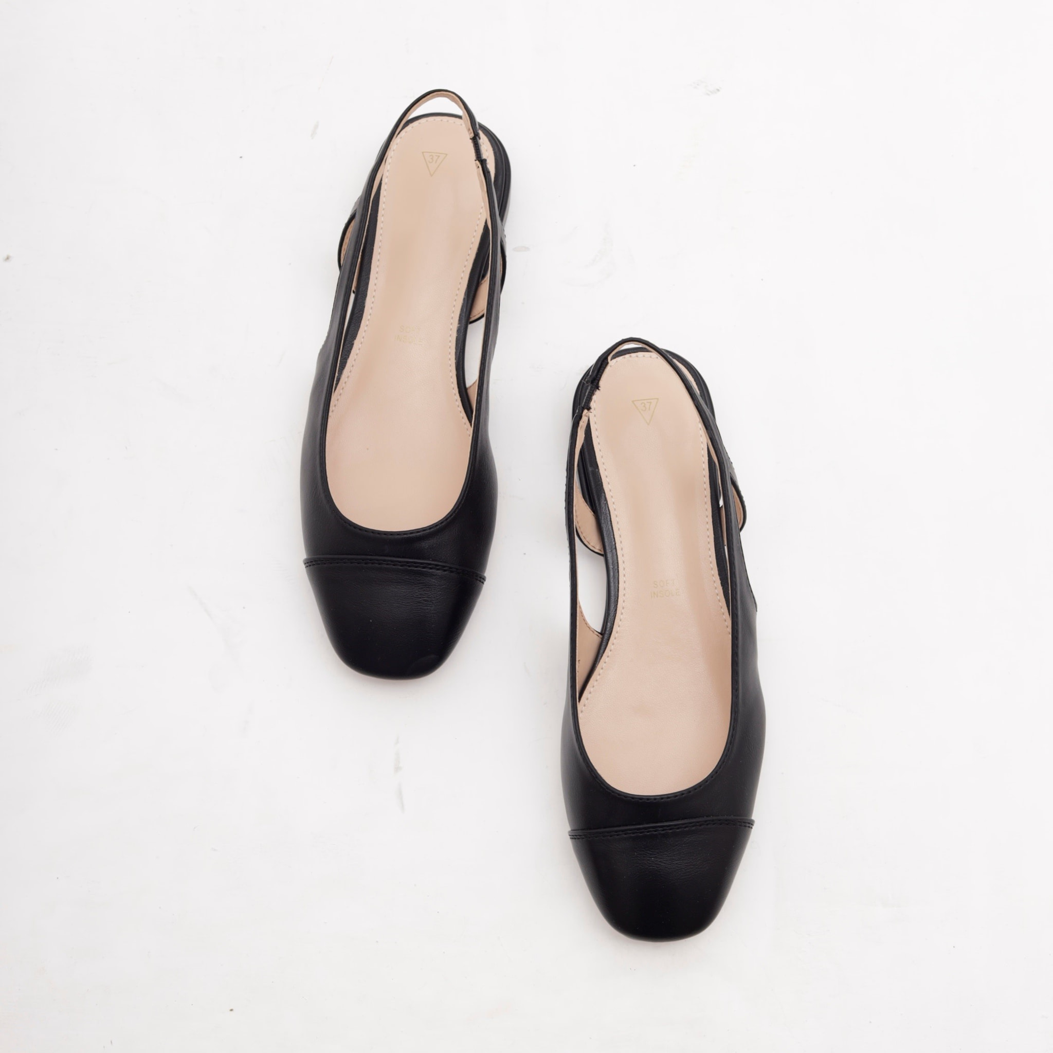SLINGBACK FLAT PUNTALE NERO