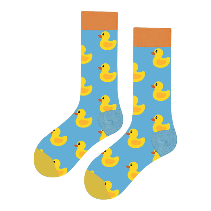 Calcetines Altos Divertidos Unisex con Dibujos de Patos, Talla única 27-35