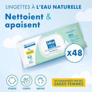 Lot de 18 - MIXA BÉBÉ LINGETTES NETTOYANTES A L'EAU NATURELLE x48