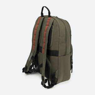 Mochila Doble Compartimento Sostenible Kaki TECA RECYCLED. DOUBLE