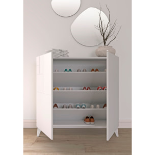 Zapatero Bergen melamina blanco 87x90x27 cm