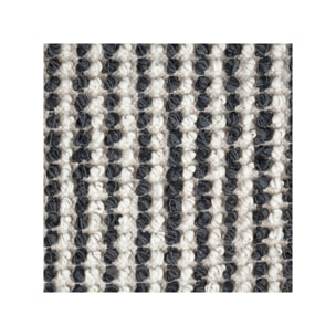 Tapis 60 x 80 cm tissu texturé petits pompons avec franges bicolores - MARINE