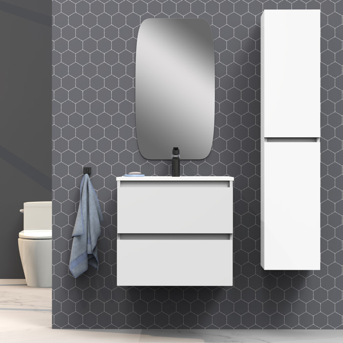 Ensemble de salle de bain IRONA 2C, 60cm, comprend lavabo et miroir