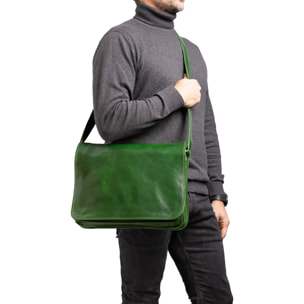 Borsa a tracolla  da uomo In Vera pelle Made in Italy 30x38x12 cm