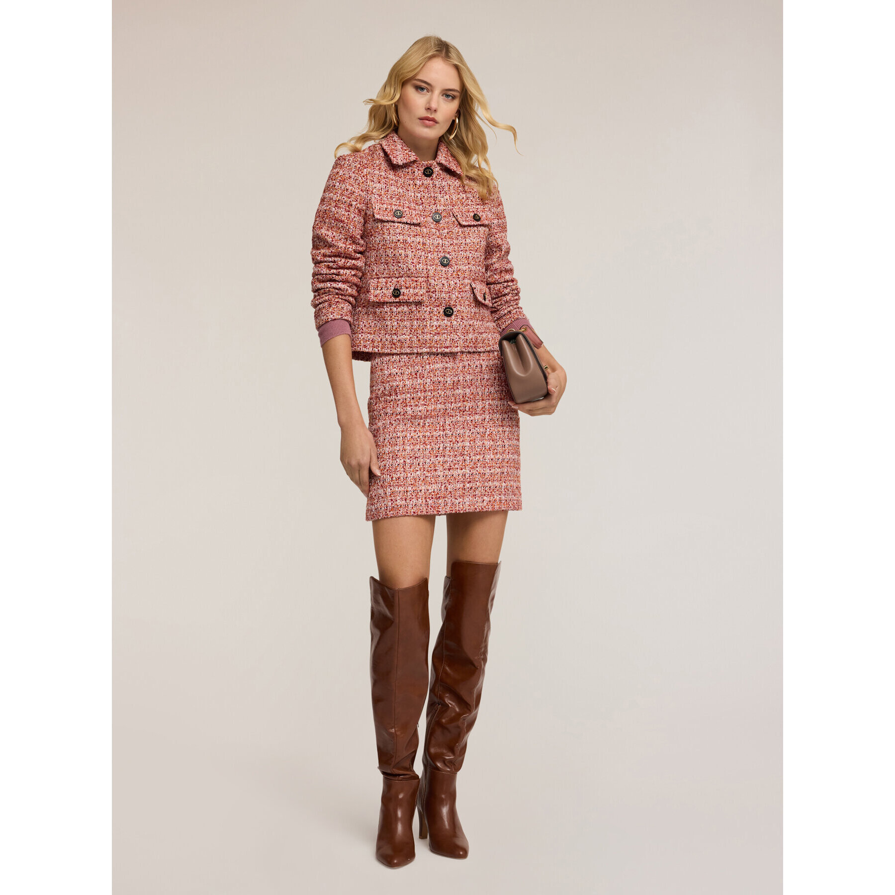 Motivi - Chaqueta corta de tweed - Rojo