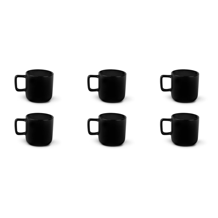 Set de 6 Tasses à Café Excelsa – Nordic, Grès Noir