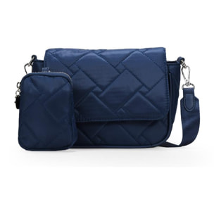 Bolso nylon azul con monedero