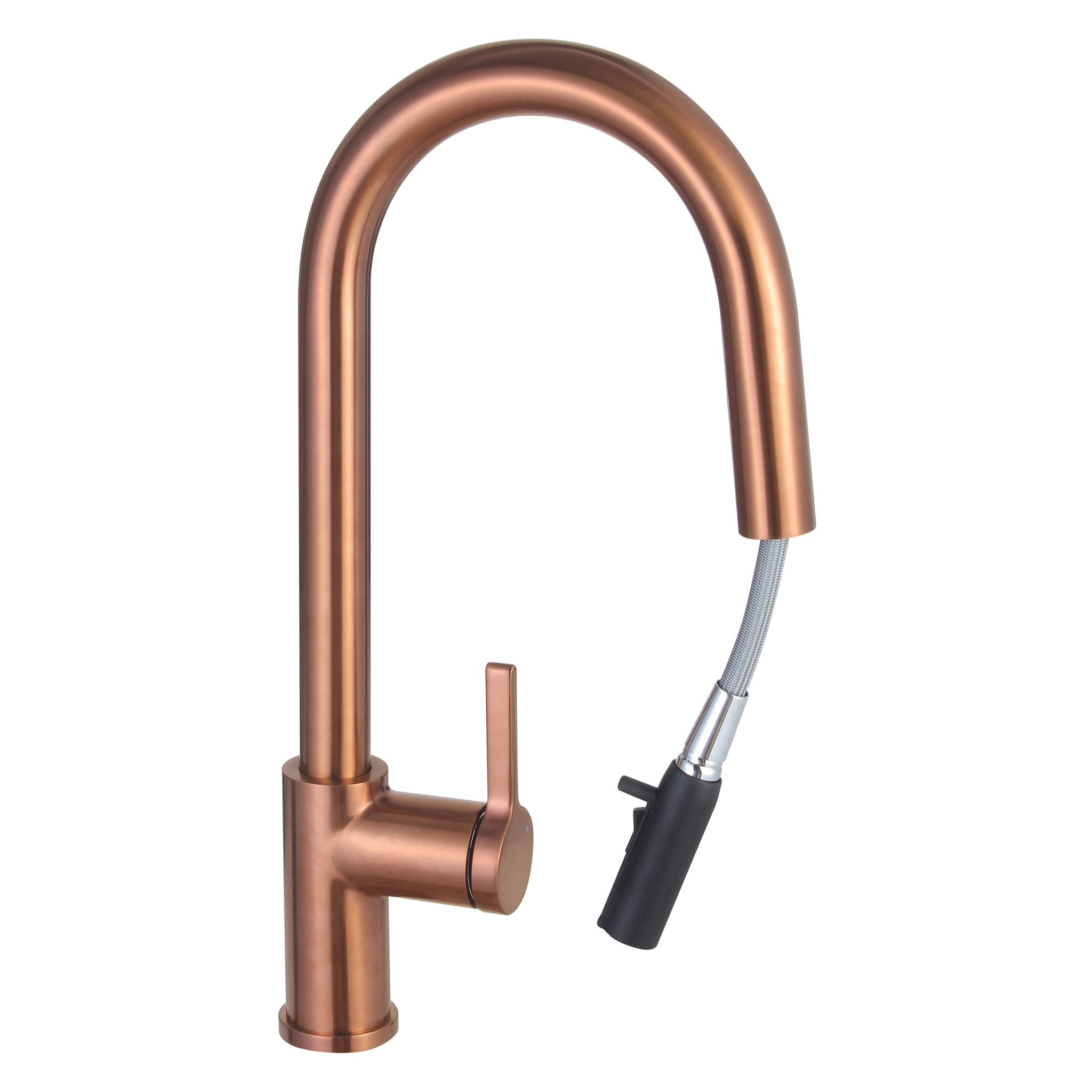 Timeless mitigeur d'évier à levier en acier inoxydable avec douchette extractible, monotrou, or rose brossé TML (TMLKF285BCP)