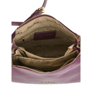 Borsa a spalla da donna Made in Italy - Modello Brunilde Lux - 100% pelle - 24.0 x 18.5 x 12.0 cm
