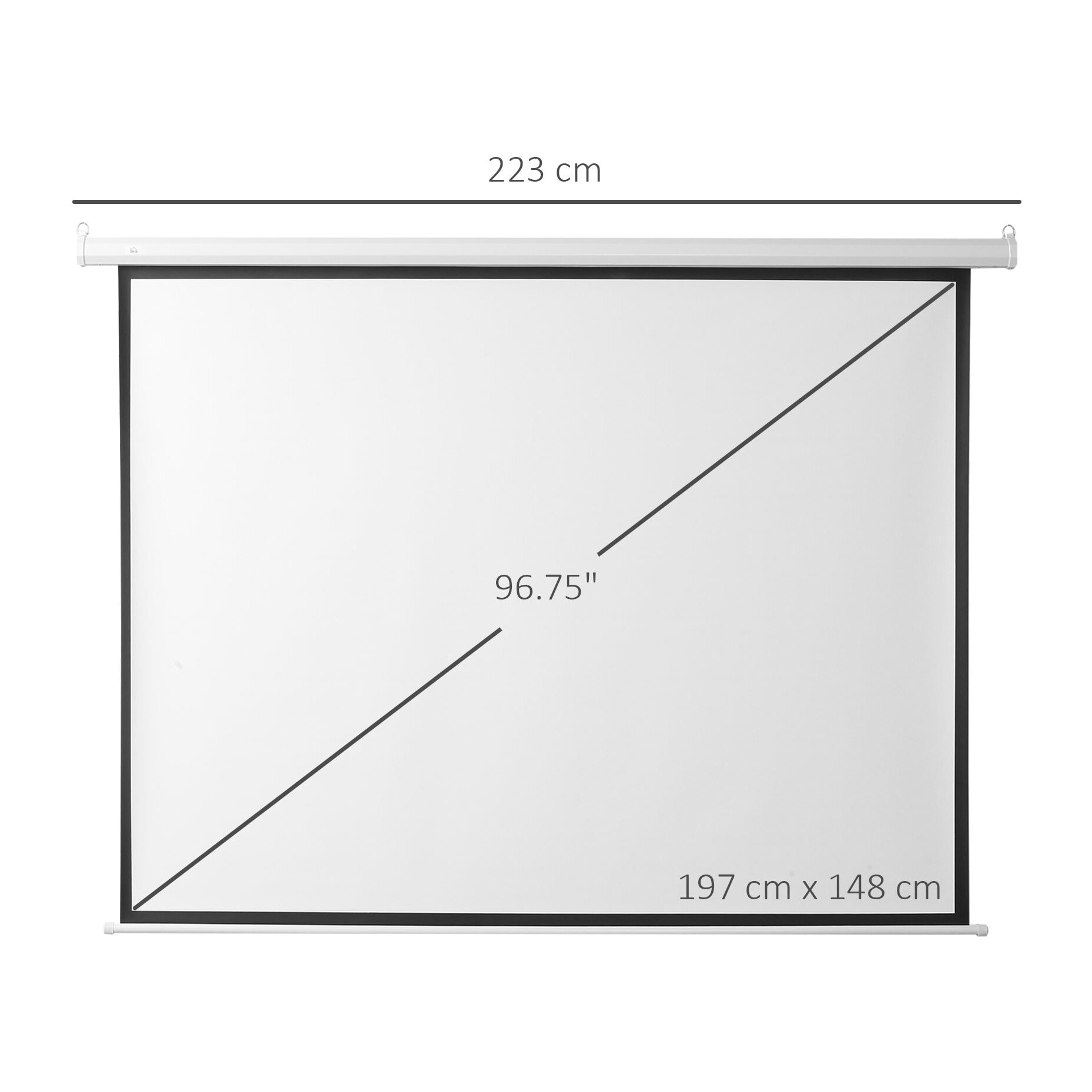 Pantalla del Proyector Eléctrica Portátil Universal 100" 4:3 con Control Remoto