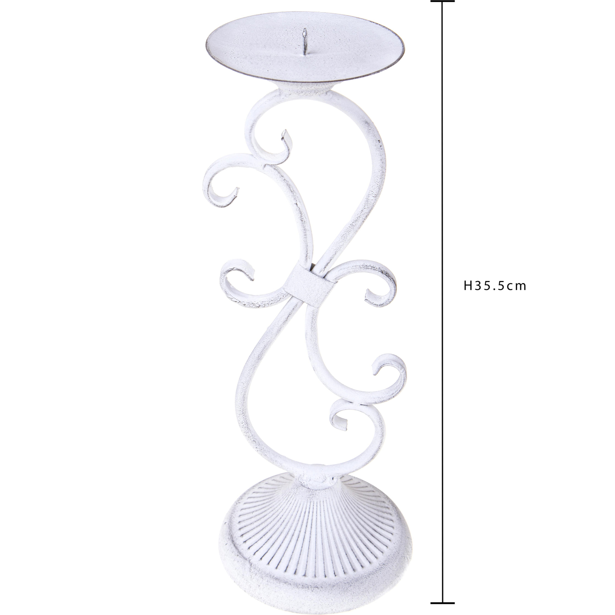 Candeliere. Altezza 35,5 Cm - Pezzi 1 - 13X35,5X13cm - Colore: Bianco - Bianchi Dino - Decori Casa E Complementi