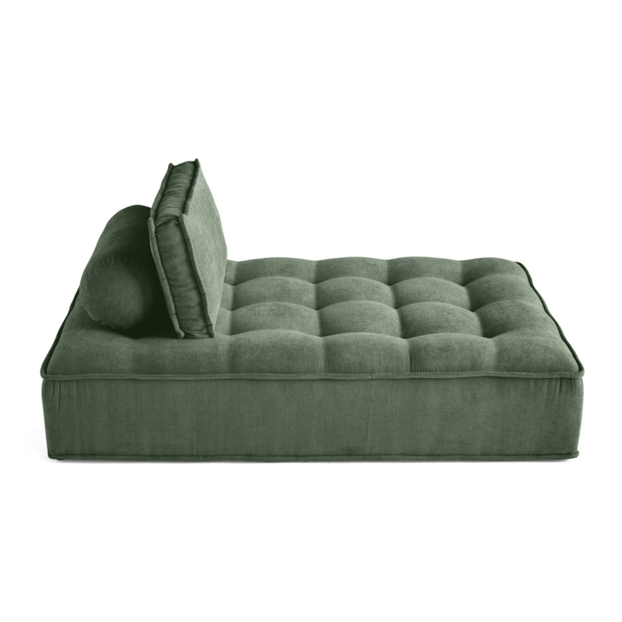 Marisol - module d'assise méridienne - velours texturé - Vert