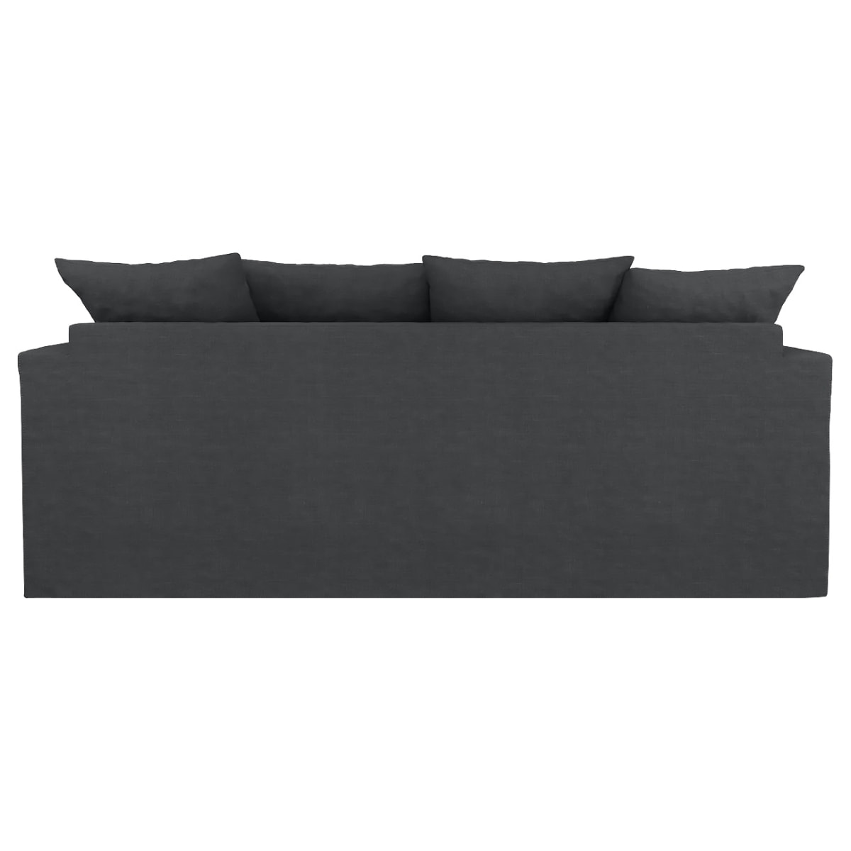 Canapé lin 4 pl SOFIA 197 cm fixe tissu Anthracite 100% déhoussable – Fab France