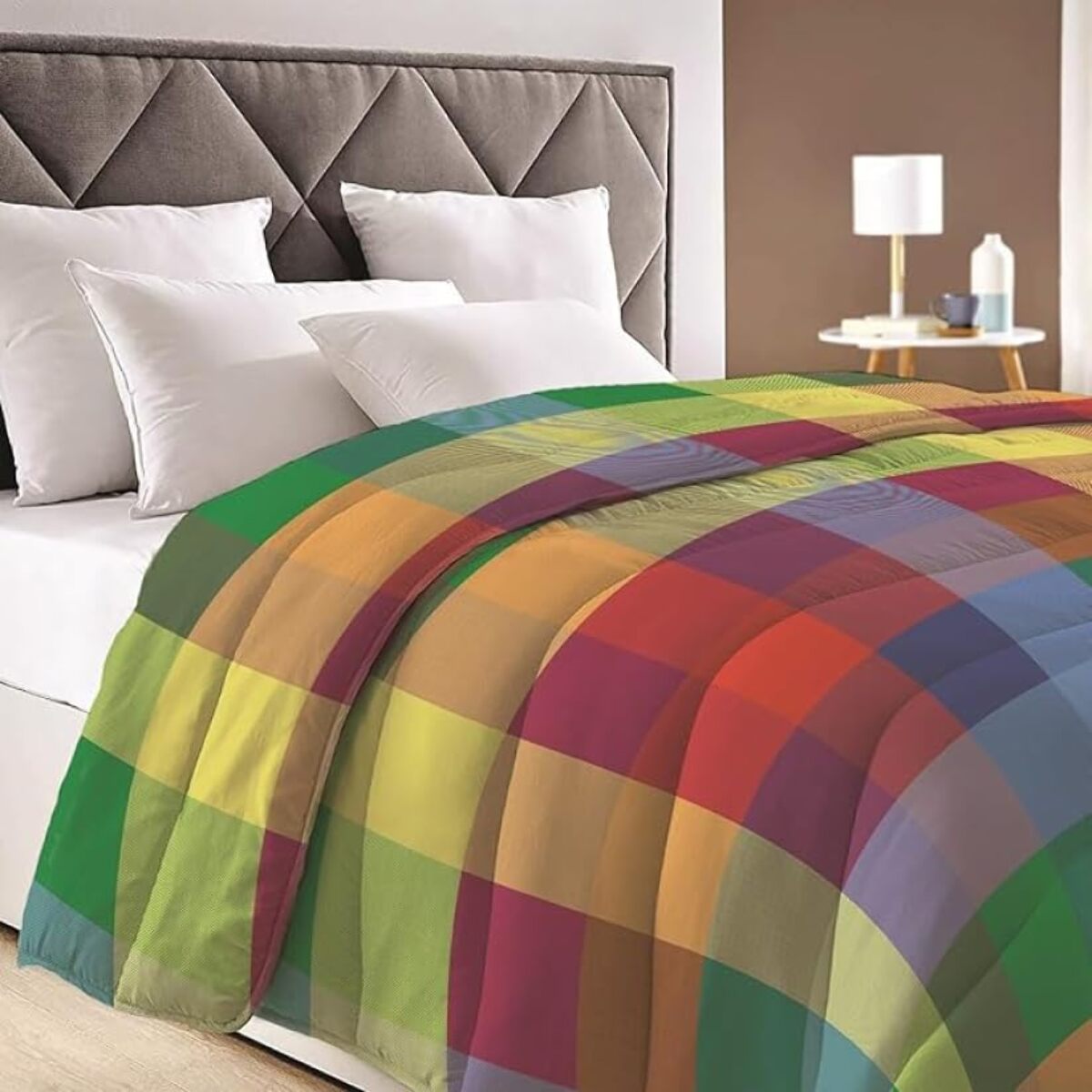 INTRECCI Piumino Matrimoniale, 260 x 260 cm, Piumino Ecologico, Caldo, Invernale, 300 g/m², Anallergico e Antiacaro, Made in Italy, Lavabile in Lavatrice, Soffice, Morbido. Fantasia: Multicolor