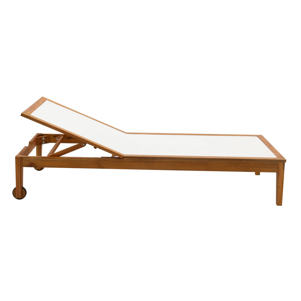 Bains de soleil blanc et bois massif (lot de 2) NAVEEN