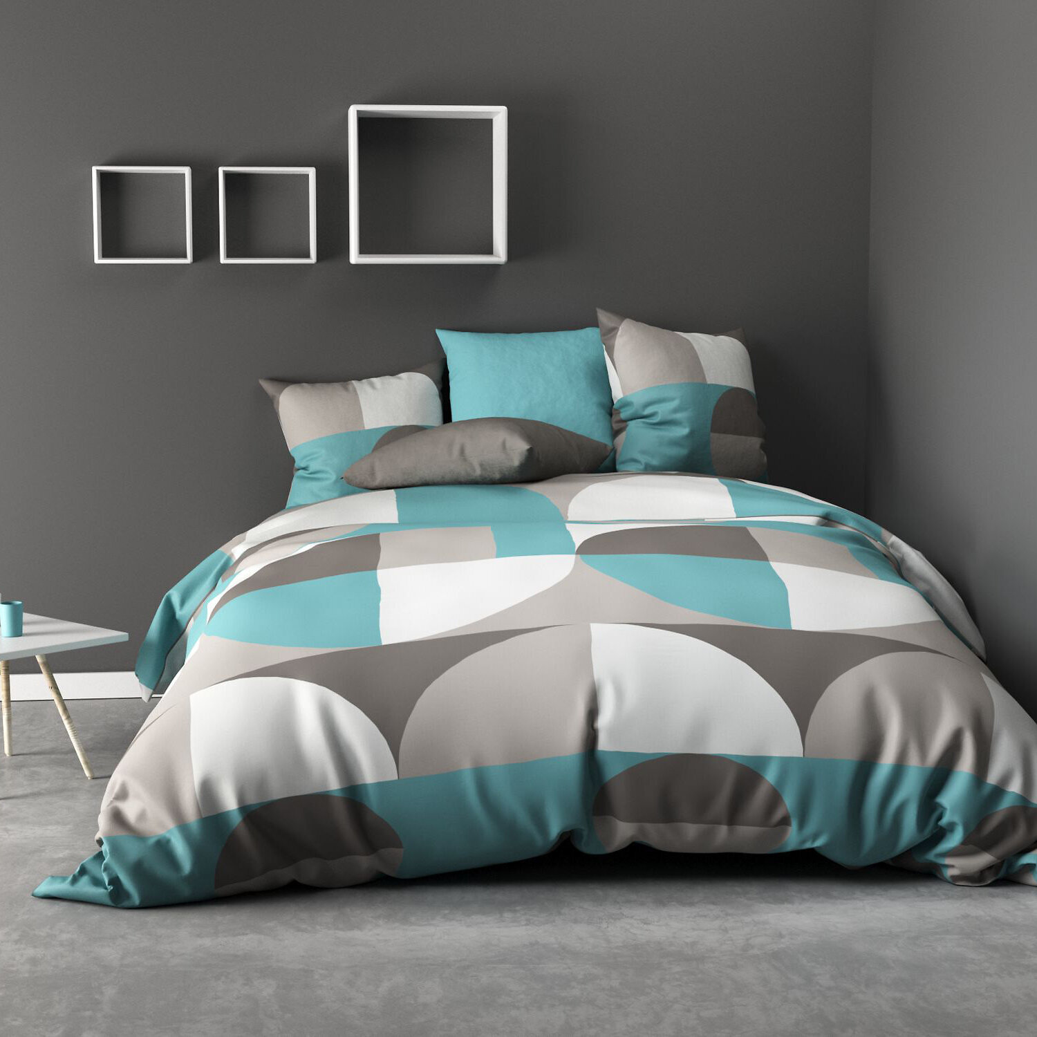 Parure de couette 2pcs 100% microfibre knavy
