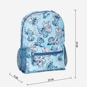 Mochila infantil tiempo libre estampado stitch, unisex niños, azul, pequeña
