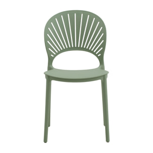 Set di 2 sedie GIBILTERRA in polipropilene verde, impilabili