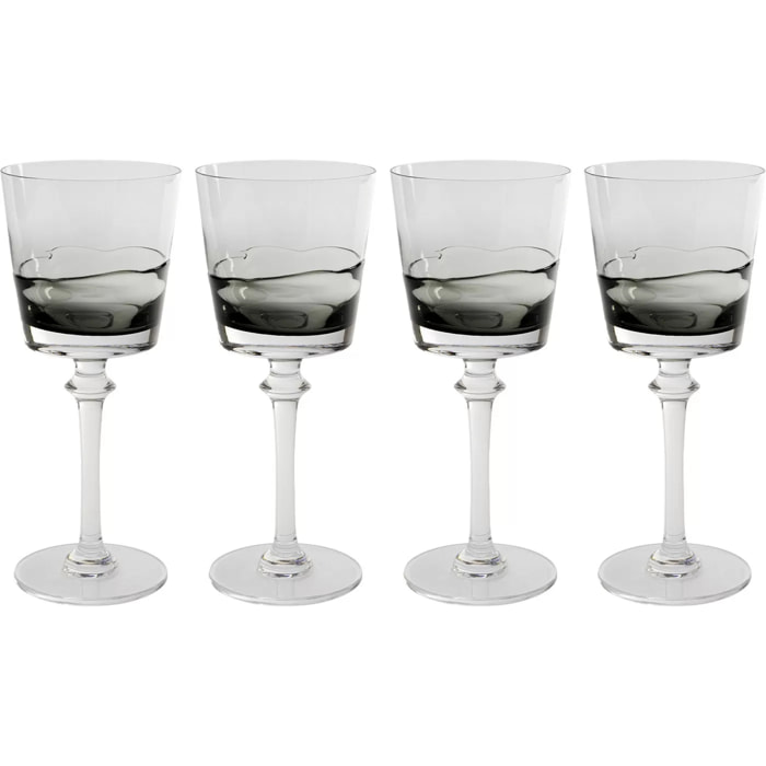 Verres à vin Mimi gris set de 4 Kare Design