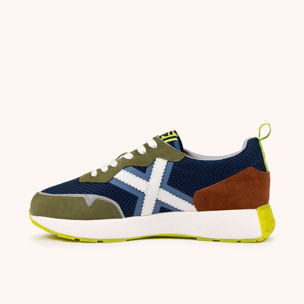 Sneakers Diseño Elegancia Deportiva Azul, Verde y Marrón MUNICH XEMINE 101