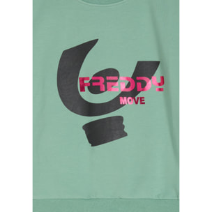 Tuta bambina in cotone con stampa metallizzata