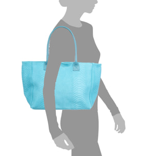 Avola bolso de hombro mujer. Piel auténtica Gamuza grabado serpiente.