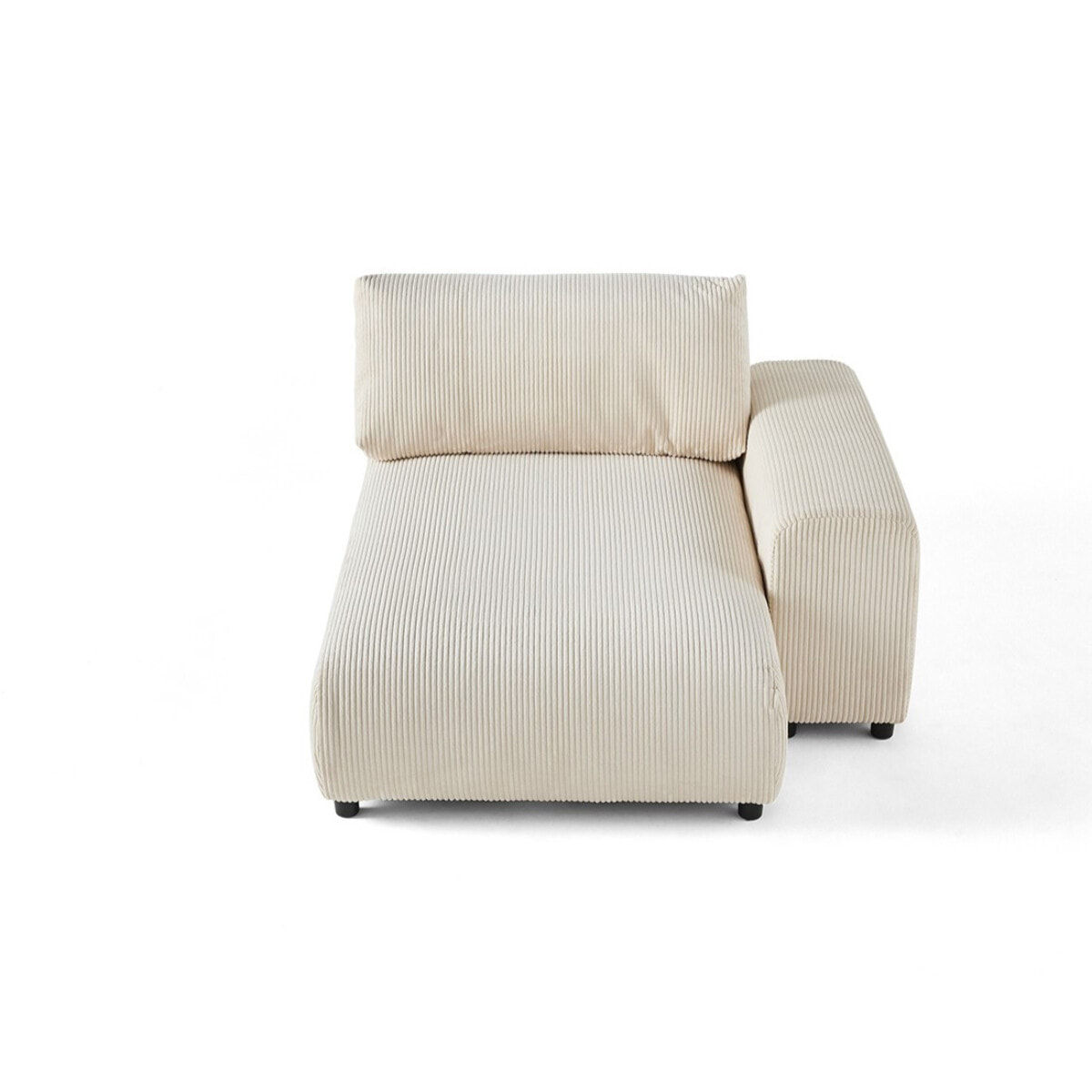 Garance - module d'assise méridienne droit - en velours côtelé - Beige